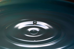 water droplet causing ripples